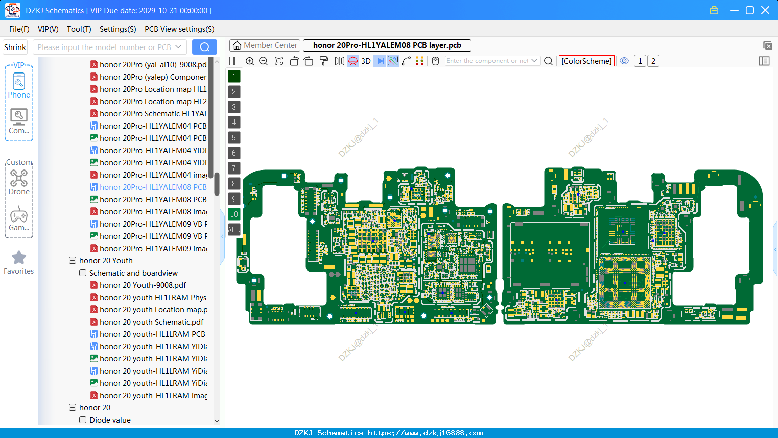 Honor 20Pro-HL1YALEM08 PCB Layer